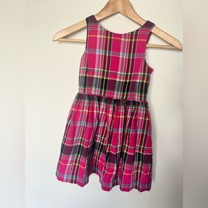 Polo by Ralph Lauren Girls Pink Plaid Sleeveless Cotton Dress